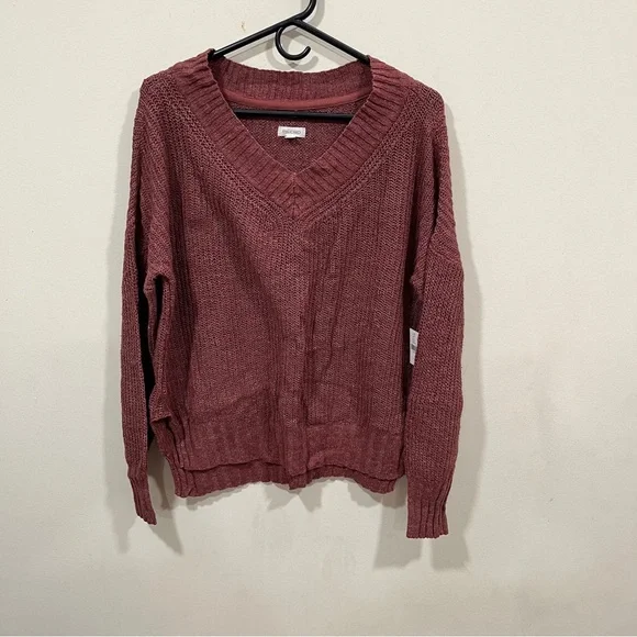 NWT Anthropologie PILCRO Slouchy V-Neck Sweater - Brown size small - Picture 4 of 11